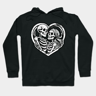 Couples skeleton in love | Valentines day Skeleton Hoodie